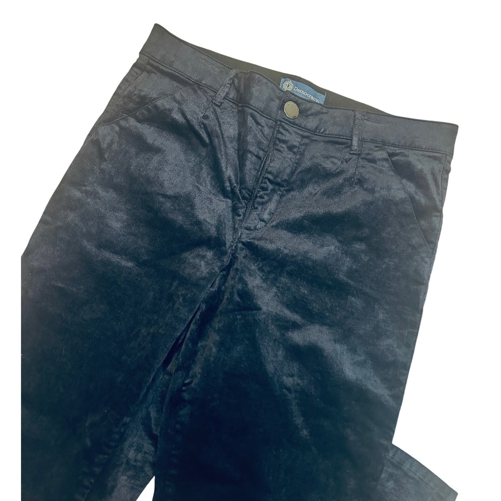 Democracy Ab technology wide leg navy blue pincord trouser pants sz 14 Petite